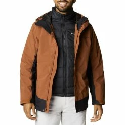 Vestes De Ski COLUMBIA LHOTSE III INTERCHANGE JACKET DARK AMBER BLACK 22 Marron / Noir -Vêtements hiver Homme Soldes 9 95895 lhotse iii interchange jacket dark amber black 1864256 242 03