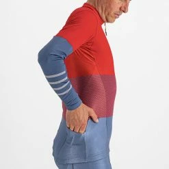 T-shirts Techniques SPORTFUL SQUADRA JERSEY RED BLUE SEA 22 Rouge / Bleu -Vêtements hiver Homme Soldes 9 96488 squadra jersey red blue sea 0421515 567 04