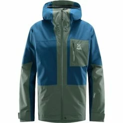 Vestes De Ski HAGLÖFS LUMI JKT M DARK OCEAN/FJELL GRE 22 Bleu / Vert