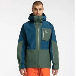 Vestes De Ski HAGLÖFS LUMI JKT M DARK OCEAN/FJELL GRE 22 Bleu / Vert -Vêtements hiver Homme Soldes 9 97261 lumi jacket men dark ocean fjell gre 604660 4qp 03