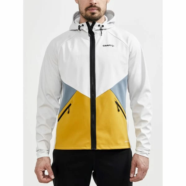 Vestes De Ski CRAFT GLIDE HOOD JKT M ASH-TAWNY 22 Blanc / Jaune 4 Vestes De Ski CRAFT GLIDE HOOD JKT M ASH-TAWNY 22 Blanc / Jaune – Image 2
