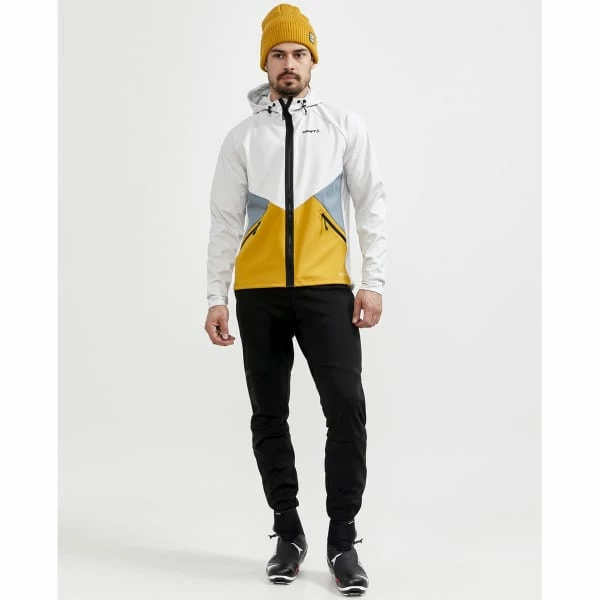 Vestes De Ski CRAFT GLIDE HOOD JKT M ASH-TAWNY 22 Blanc / Jaune 6 Vestes De Ski CRAFT GLIDE HOOD JKT M ASH-TAWNY 22 Blanc / Jaune – Image 4
