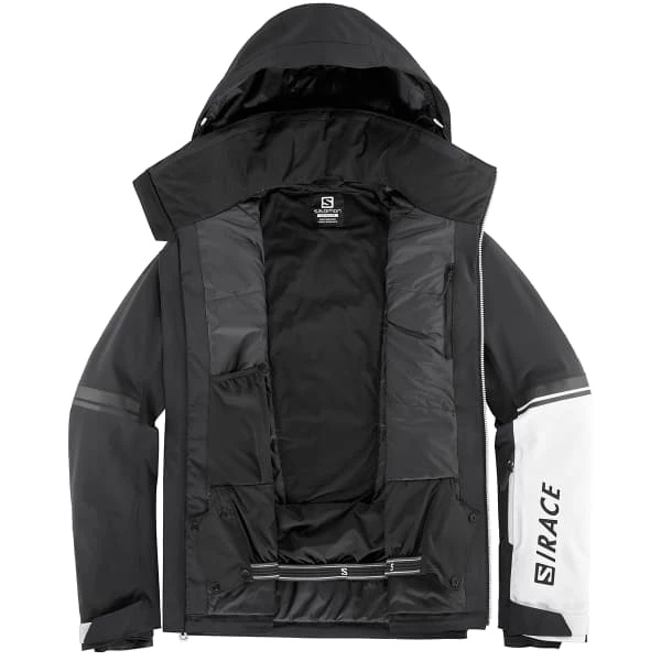 Vestes De Ski SALOMON RACE JKT M BLACK/WHITE 21 Noir 4 Vestes De Ski SALOMON RACE JKT M BLACK/WHITE 21 Noir – Image 2