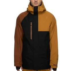 Vestes De Ski 686 M GLCR GORE-TEX CORE JKT GOLDEN BROWN CLRBLK 22 Marron / Noir