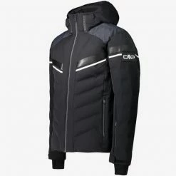 Vestes De Ski CMP MAN JKT ZIP HOOD BLACK 22 Noir -Vêtements hiver Homme Soldes 9 99588 man jkt zip hood black 30w0337 u901 03