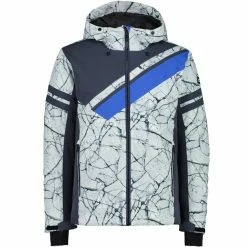 Vestes De Ski CMP MAN JKT FIX HOOD GHIACCIO NERO BIANCO 22 Gris / Bleu